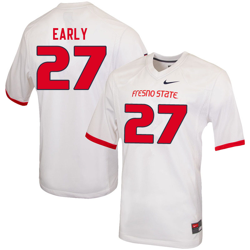 Men #27 LJ Early Fresno State Bulldogs College Football Jerseys Sale-White